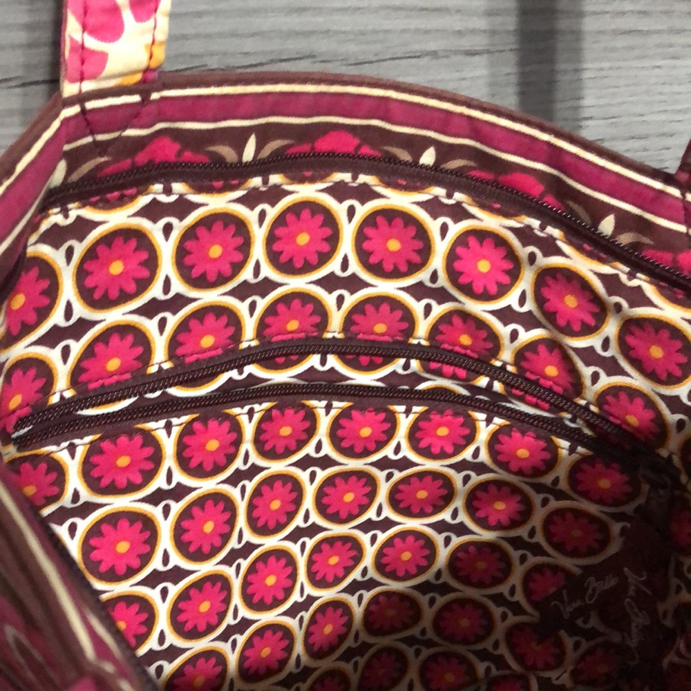 Vera Bradley Purse Pink and Brown Floral - Picture 3 of 13